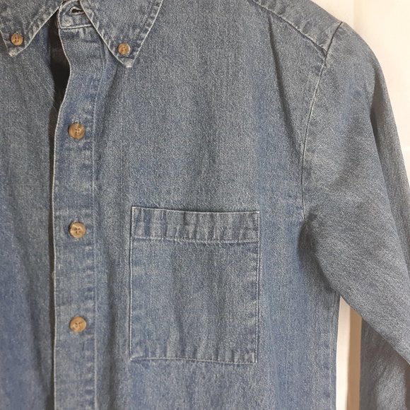 Open Trails Mens Denim shirt Sz M very nice - Picture 3 of 8